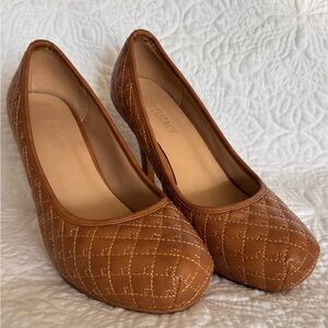 Delicacy Tan Quilted Heels